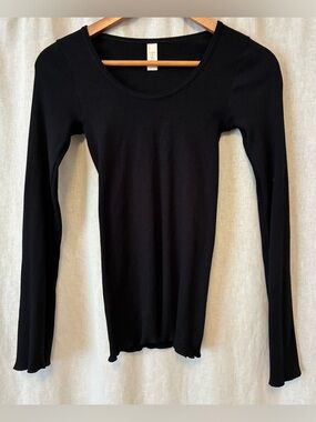 J.Crew 100% Cotton Ribbed Long Sleeve Scoop Neck Tee